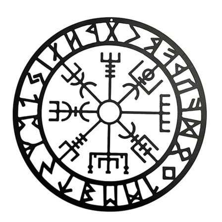 Metall Väggkonst Nordisk Viking Odin Symbol Metall Vägg Hänge Ihålig