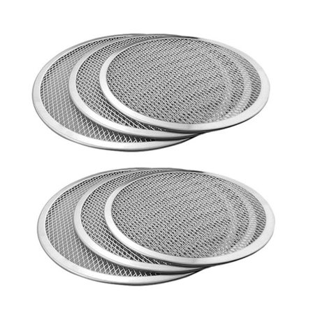 2 st Professionella Runda Pizza Ugns Bakplåtar BBQ Galler Non-Stick Nät, 12 Tum & 14 Tum