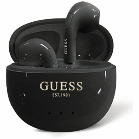 Guess Glansig effekt äggform tryckt Classic Logo TWS hörlurar - svart