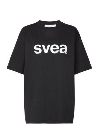 Svea Smaustin Boxy Logo Ss T-Shirt - Black - L