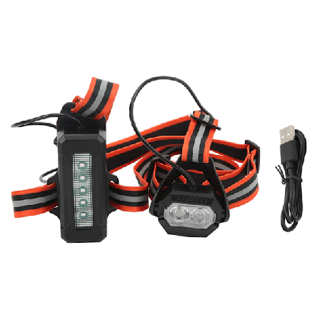 Brystløpelampe USB Oppladbar Reflekterende LED Nattløpelamper for Utendørs Sykling Camping Fotturer