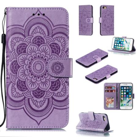 Iphone 7/8/se (2020/2022) - Mandala Plånboksfodral - Lila Purple Lila