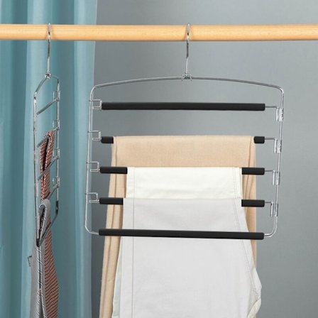 Multifunktionell 5-lagers Byxor Byxor Hängare Förvaringsställ