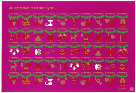 Danmark - Julemærkeark 1977 - Utakket - Ubrugt eller foldet