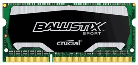 Crucial Ballistix Sport - DDR3 - 4 GB - SO DIMM 204-pin - 1600 MHz / PC3-12800 - CL9 - 1.35 V - ikke-bufret - ikke-ECC