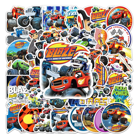 50 kpl Blaze ja Monster Machine -tarroja Kuorma-auto 4 pyörää Skeittilauta Graffiti