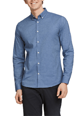 Lindbergh Oxford Superflex Shirt L/S Skjortor Herr Blå M