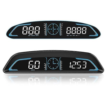 Digital GPS-speedometer Bil Heads Up-skærm med hastighed Træt kørselsadvarsel Overhastighedsalarm