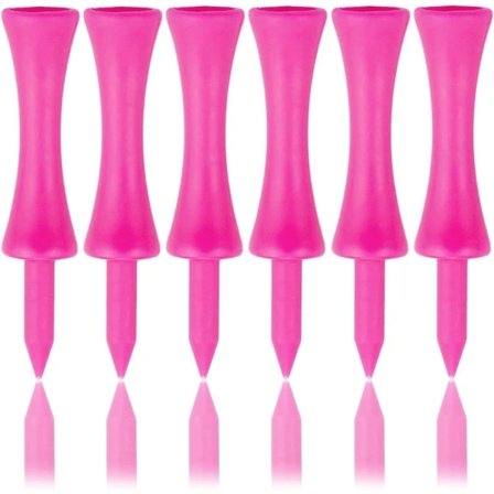 Pakke med 100 rosa 57 mm golftees i plast