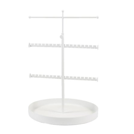 Smykkestativ i metal med 3 niveauer, bakke, opbevaring af armbånd og øreringe, bordplade