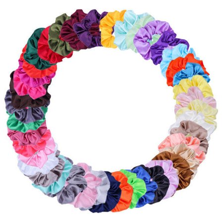 60-pack Hår Scrunchies, BeeVines Silk Satin Hår Scrunchies, Cur