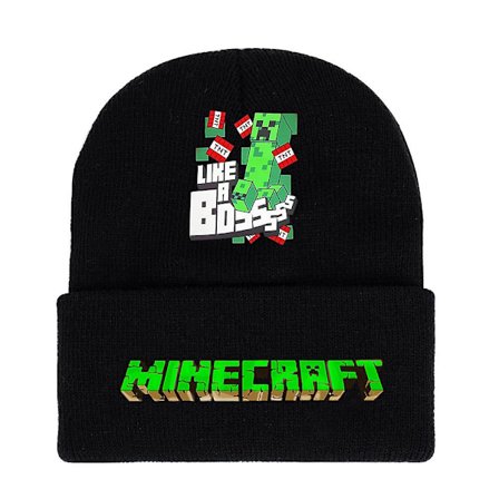 2024 Minecraft Spilltrykk Beanie Strikket Lue Barn Gutter Jenter Unisex Trend Klassisk Vinter Ull Varmt Skihette Brett Opp Gaver DB