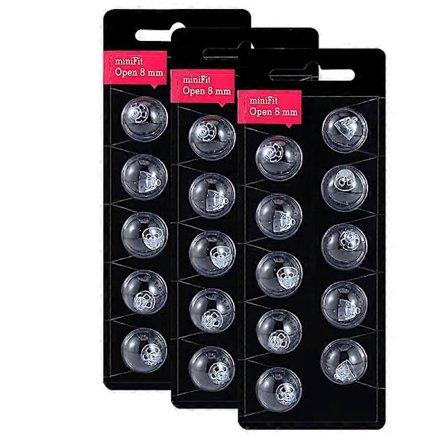 Kuulolaitteen kupu Minifit Bass 8mm Open (3 kpl), Kupu