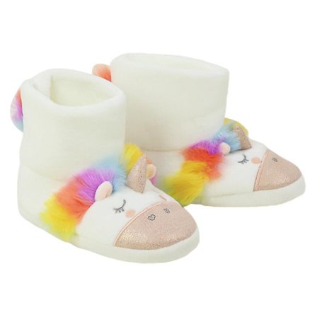 Flicktofflor i plysch för flickor, lätta att ta på, för barn