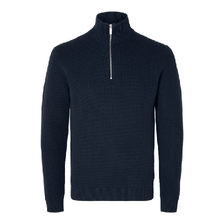 Selected Homme Stickad Tröja Half Zip DANE Tröjor Herr Blå L