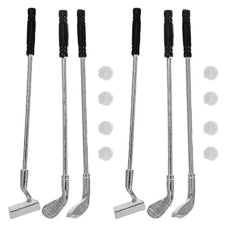 1 Set Miniatyr Golfklubbor Set Mini Golfklubbor Modell Leksaker Golfklubbor Set Portabel Mini Golf Kit Golf Leksaksset Utomhus Sportspel Leksak Golf 