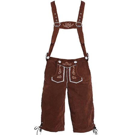 Læderbukser til mænd - Ægte tyske læderbukser til mænd, Oktoberfest-outfit - Brun-WELLNGS