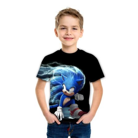 Pojkar Kortärmad T-shirt För Barn Tecknad Sonic The Hedge Kostym
