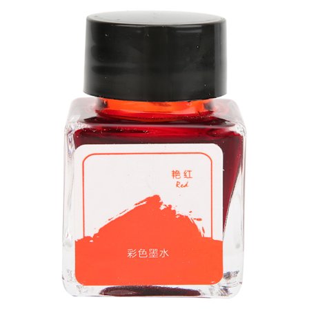 Blekkpatron til fyllepenn, blekk uten karbon, 12 farger valgfritt, lys rød, 20 ml