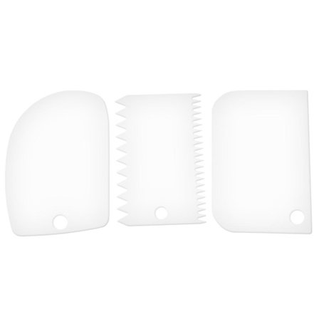 3x Degskrapor i Plast - Vit