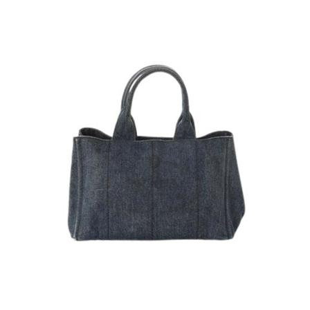 Prada Vintage, Pre-owned Canapa Logo-Printed Tote Bag Handbag Blauw, Dames, Maat:ONE Size
