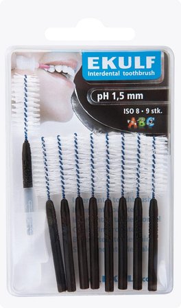 Ekulf Mellemrumsbørste Svart 1,5 9 stk, Medicin & Pleje, Mund & Tandpleje, Tandstikker