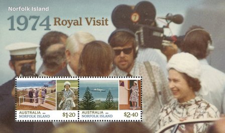 Norfolk Island - Royalt besøg 1974 - Postfrisk miniark