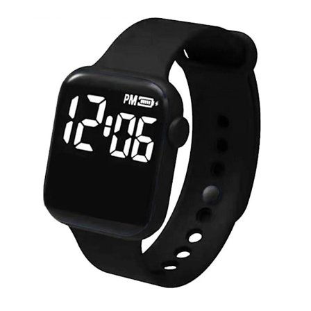 LED Elektronisk Klocka Mode Regnbåge Fyrkantig Silikonklocka Studentarmband Fitness Mode J5O4