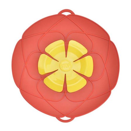 Multifunktionelt silikonelåg til gryde - rød