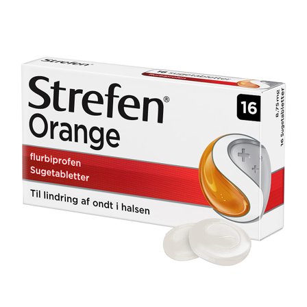 Strefen Orange 8,75 mg sugetabletter 16 stk., Medicin & Pleje, Håndkøbsmedicin, Forkølelse