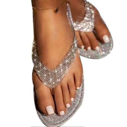 Naisten Rhinest Glitter Litteät Sandaalit Slip On Sls Ranta Varvastossut