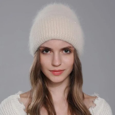 Cntang Trendikäs Naisten Hattu Talvi Lämmin Angora Pitkät Pipot Neulotut Kashmirpipot Naisten Muoti Pölyhattu