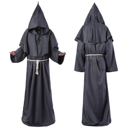 Monk Robes Halloween-kostymer GRÅ L