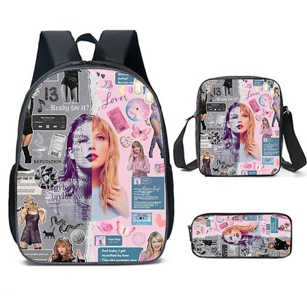 3 stk Singer Taylor Swift Ryggsekk Barn Skoleveske Lunsjveske Pennal Etui Gaver