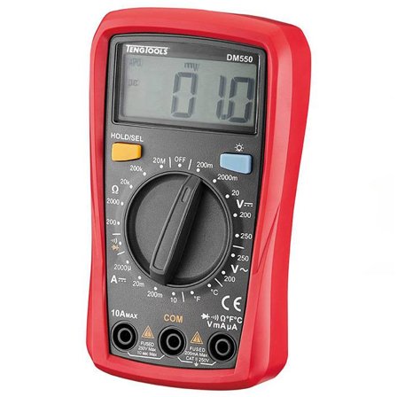 Teng Tools DM550 Multimeter med leder og batterier, Måleinstrumenter