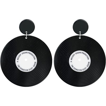 Gamle skole vinylplater dinglende øredobber, 1950-tallet Rock 'N' Roll kvinner