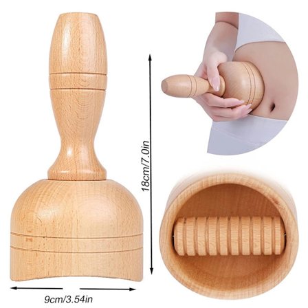 Håndmassasjekopp i tre, Svensk kopp i tre, Anti-cellulitt, Lymfedrenasjemassasje, Treterapi, Triggerpunktfrigjøring