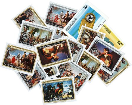 Rwanda - Frimærkepakke - 18 forskellige postfriske utakkede frimærker