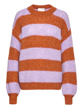 Slfscarlett Ls Knit O-Neck Patterned Selected Femme