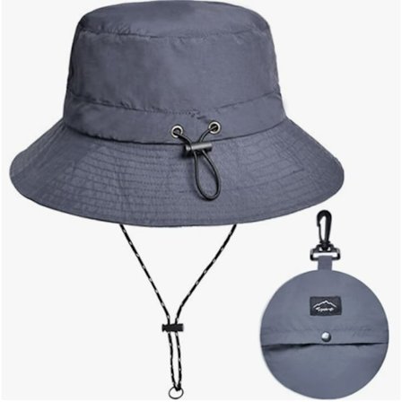 Bred Brättad Bucket Hat / Solhatt