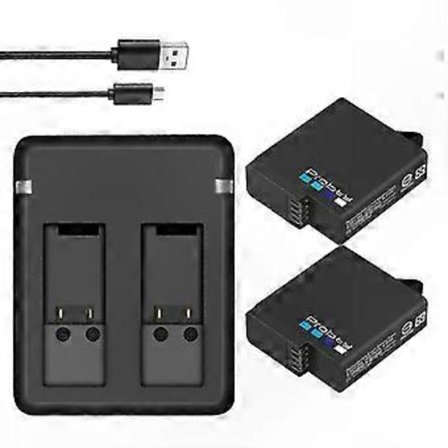 GoPro Hero 7/6/5 Black Batteri og Lader, 1680mAh Erstatningsbatteri