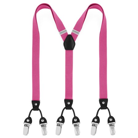 Wąskie szelki w kolorze fuksji dla mężczyzn - Szelki na klipsy