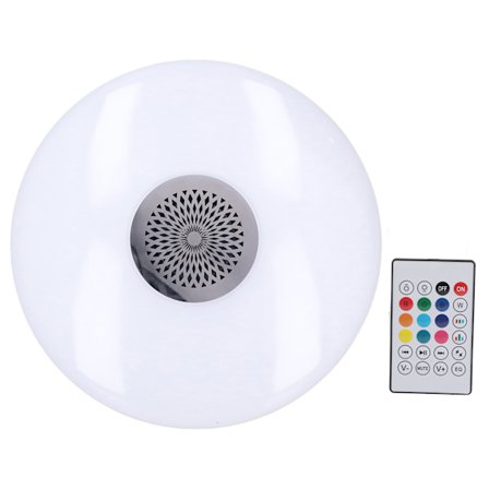 24W E27 RGB-väriä vaihtava musiikkilamppu kaukosäätimellä, älykaiutin, kattovalaisin 85-265V