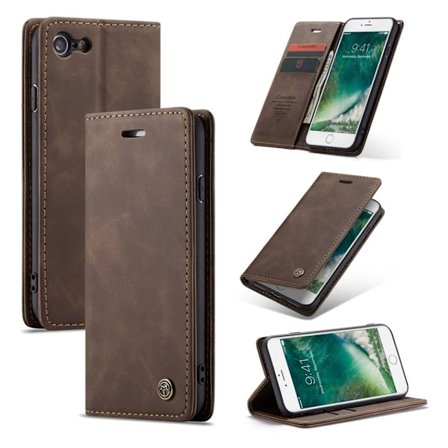CaseMe iPhone SE 2020 Vintage kotelot - Kahvi