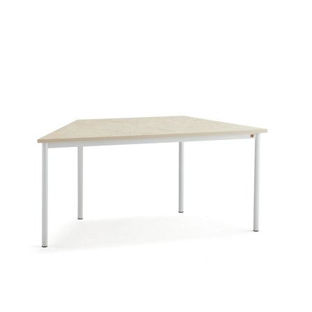 Tisch SONITUS TRAPETS, 1600x800x720 mm, Linoleum beige, weiß