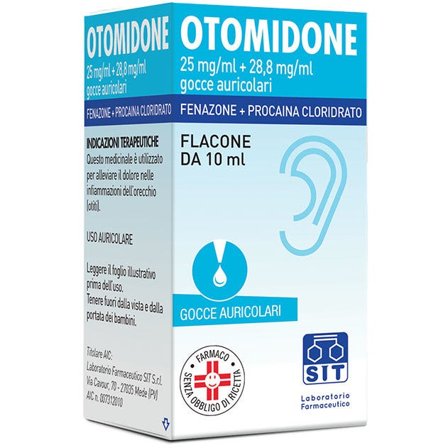 Otomidone*Gocce Auricolari 10ml 25mg/ml + 28,8mg/ml