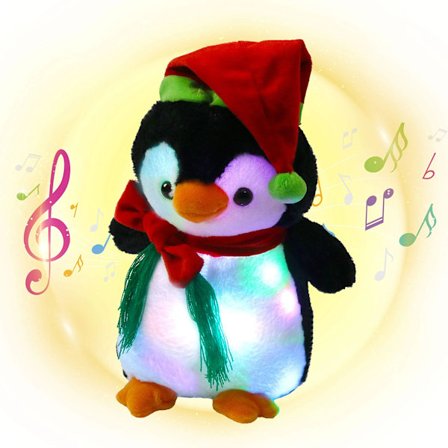 Penguin Elk Musical Plysch Leksaker Söt Jul present till flickor Vuggvisor Sånger Koppade djur
