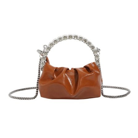 Mode veckade strass axelväskor Mini Mobilväska Crossbody Bag