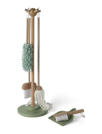 Dantoy | Cleaning Set Wood In Gift Box 6 Parts | 23.5X23.5X77CM