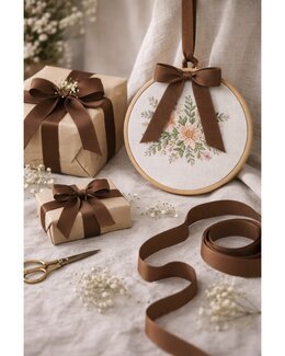 Grosgrainband Brun 15mm